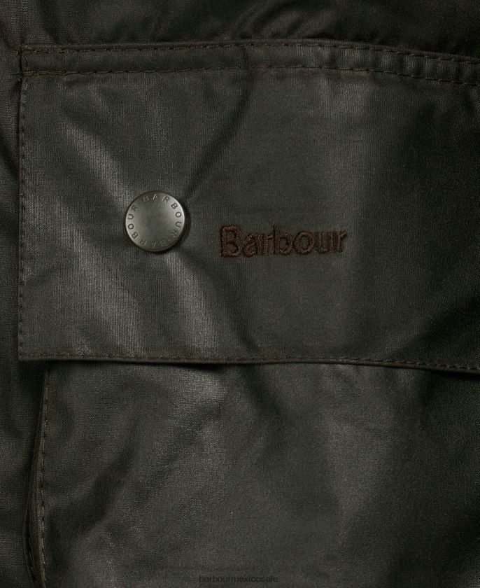 Barbour 8B6RFZ15 ropa negro hombres chaqueta beaufort de algodón encerado