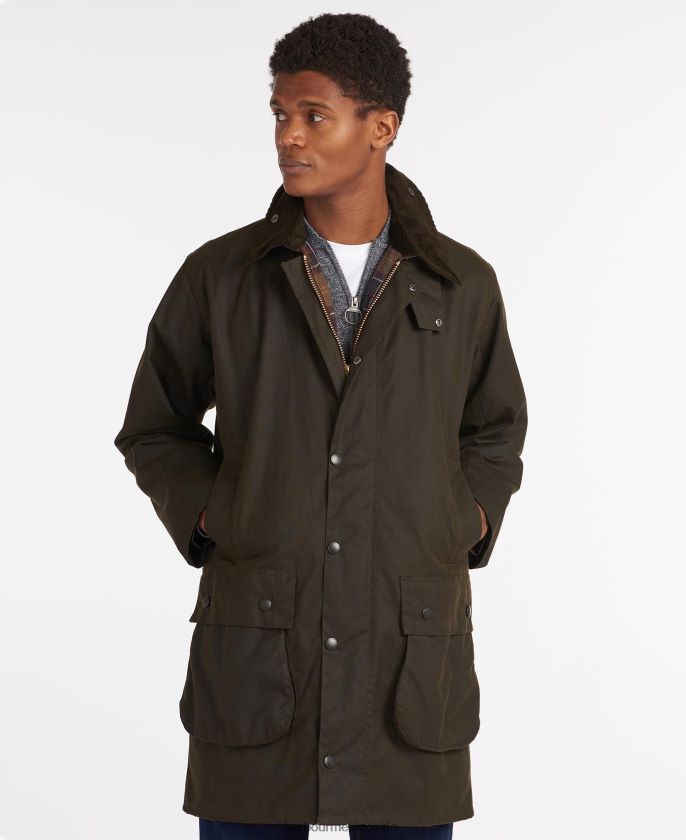 Barbour 8B6RFZ16 ropa aceituna hombres chaqueta clásica de cera de Northumbria