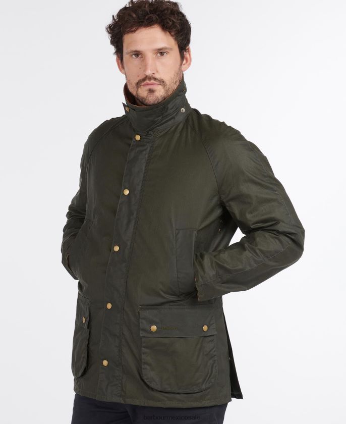 Barbour 8B6RFZ17 ropa archivo de oliva hombres chaqueta encerada ashby ligera