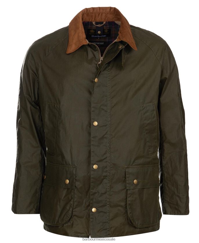 Barbour 8B6RFZ17 ropa archivo de oliva hombres chaqueta encerada ashby ligera