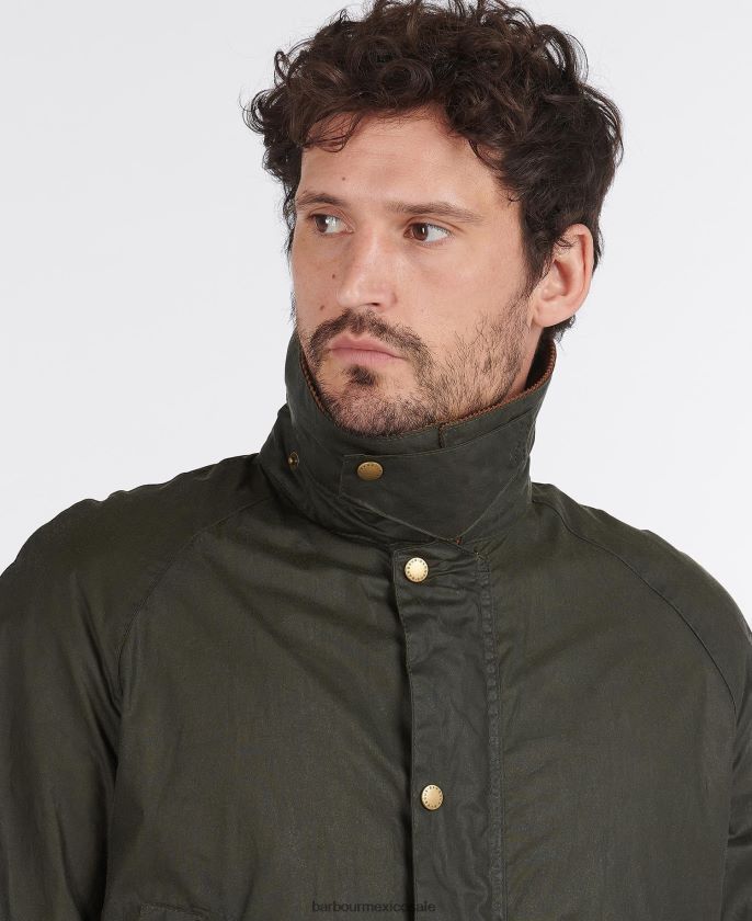 Barbour 8B6RFZ17 ropa archivo de oliva hombres chaqueta encerada ashby ligera