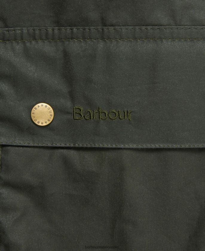 Barbour 8B6RFZ17 ropa archivo de oliva hombres chaqueta encerada ashby ligera