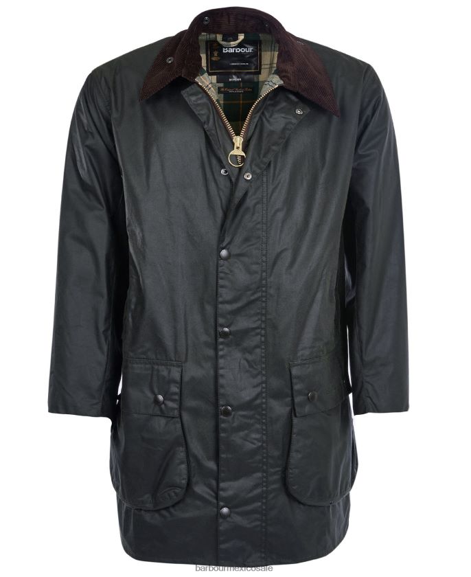 Barbour 8B6RFZ18 ropa Armada hombres chaqueta de cera con borde