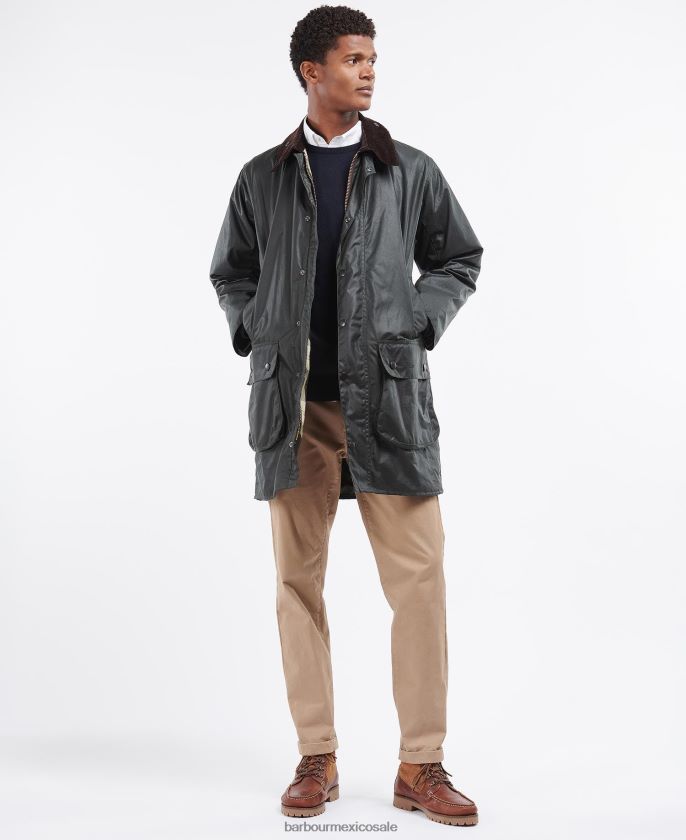 Barbour 8B6RFZ18 ropa Armada hombres chaqueta de cera con borde