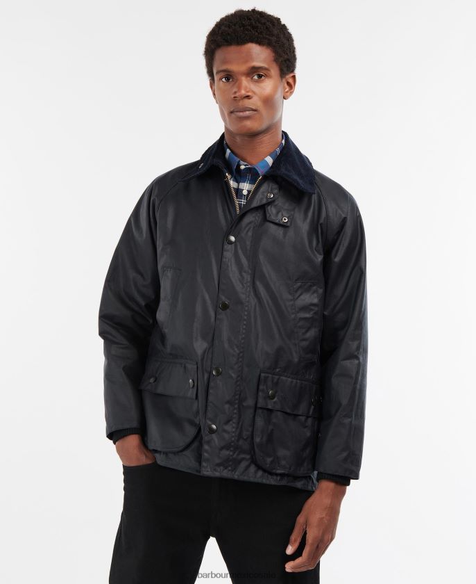 Barbour 8B6RFZ19 ropa negro hombres bedale chaqueta de cera