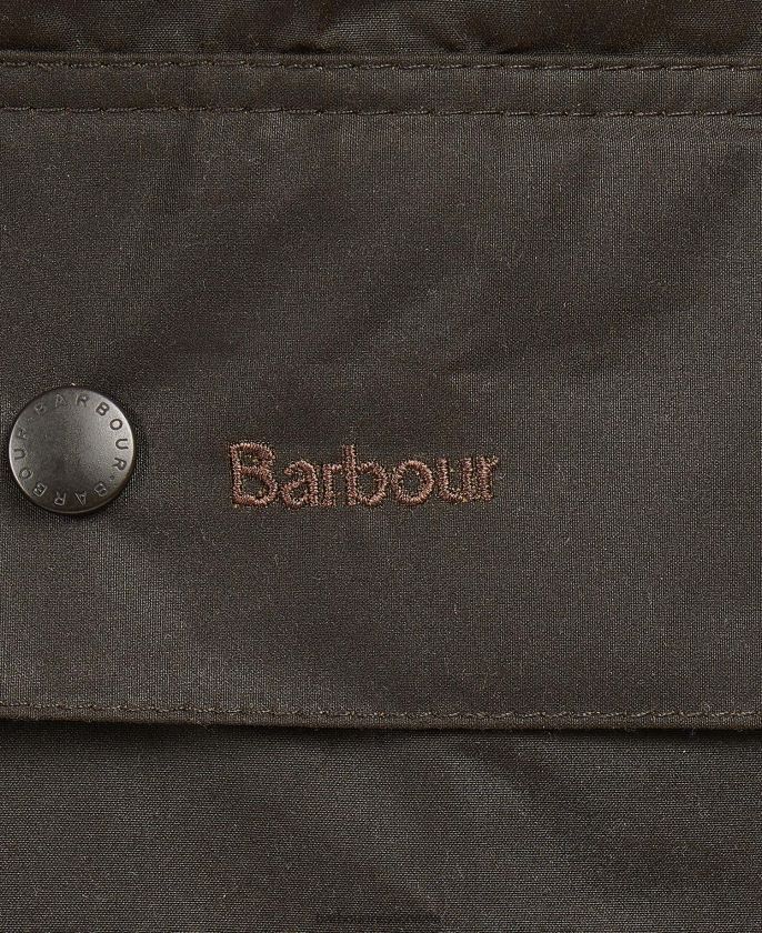 Barbour 8B6RFZ1 ropa aceituna hombres chaqueta de cera beaufort clásica