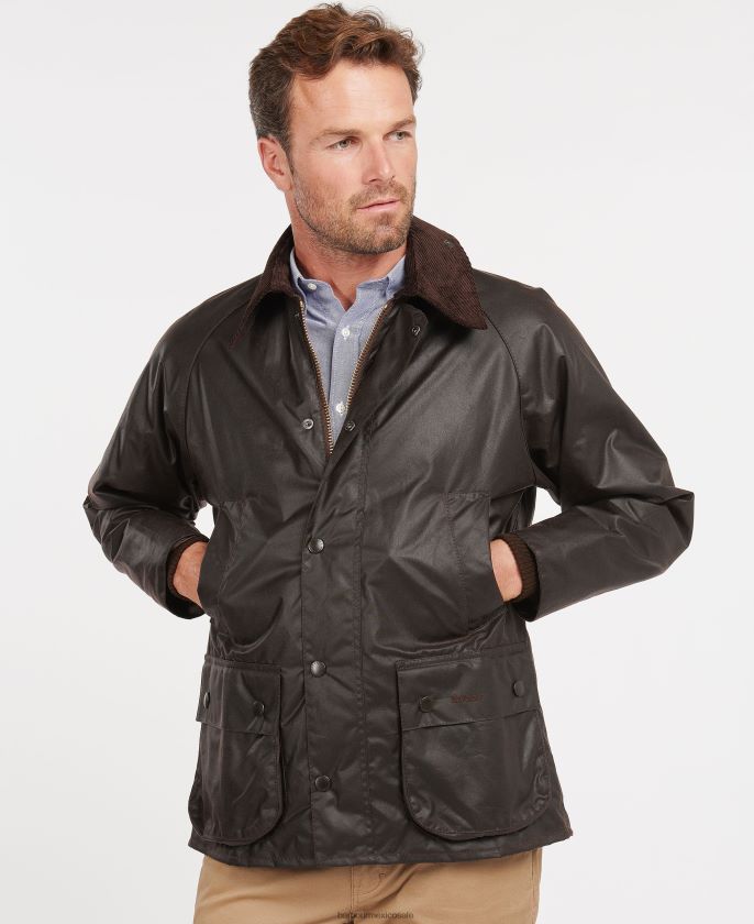 Barbour 8B6RFZ34 ropa negro hombres bedale chaqueta de cera