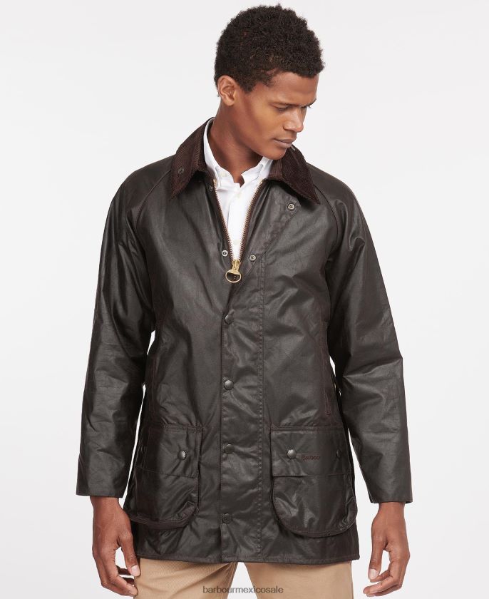 Barbour 8B6RFZ39 ropa negro hombres chaqueta de cera beaufort