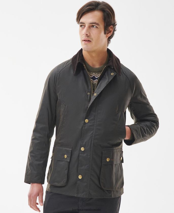 Barbour 8B6RFZ4 ropa negro hombres chaqueta de cera ashby