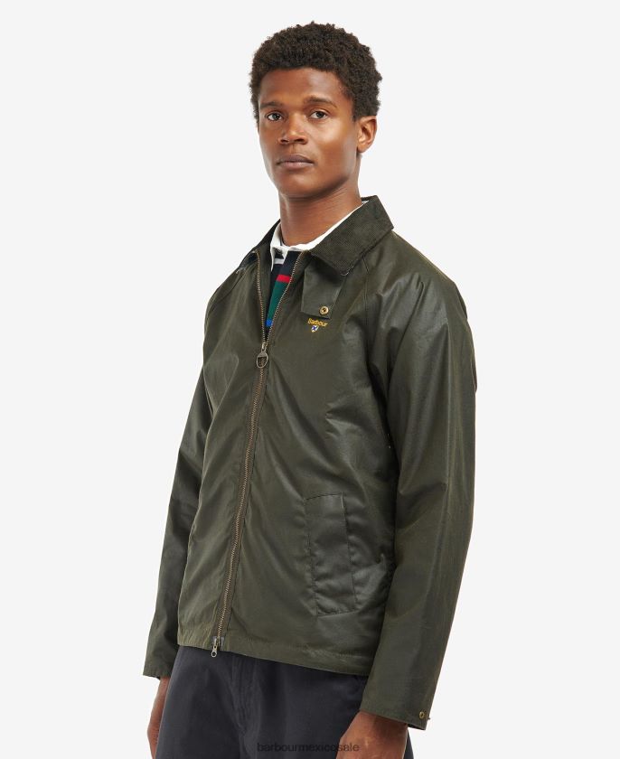 Barbour 8B6RFZ54 ropa tartán azul marino/hiedra hombres chaqueta de cera de la universidad