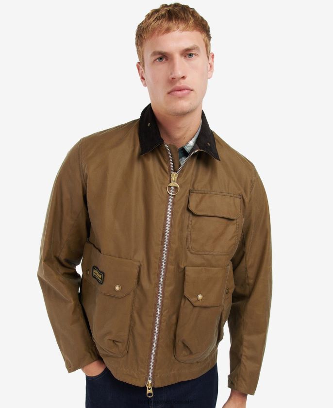 Barbour 8B6RFZ64 ropa arena hombres chaqueta encerada harlow
