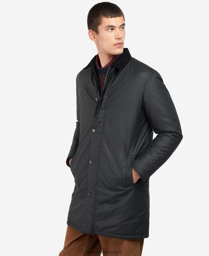 Barbour 8B6RFZ71 ropa negro/cordobán hombres chaqueta de cera kenstone