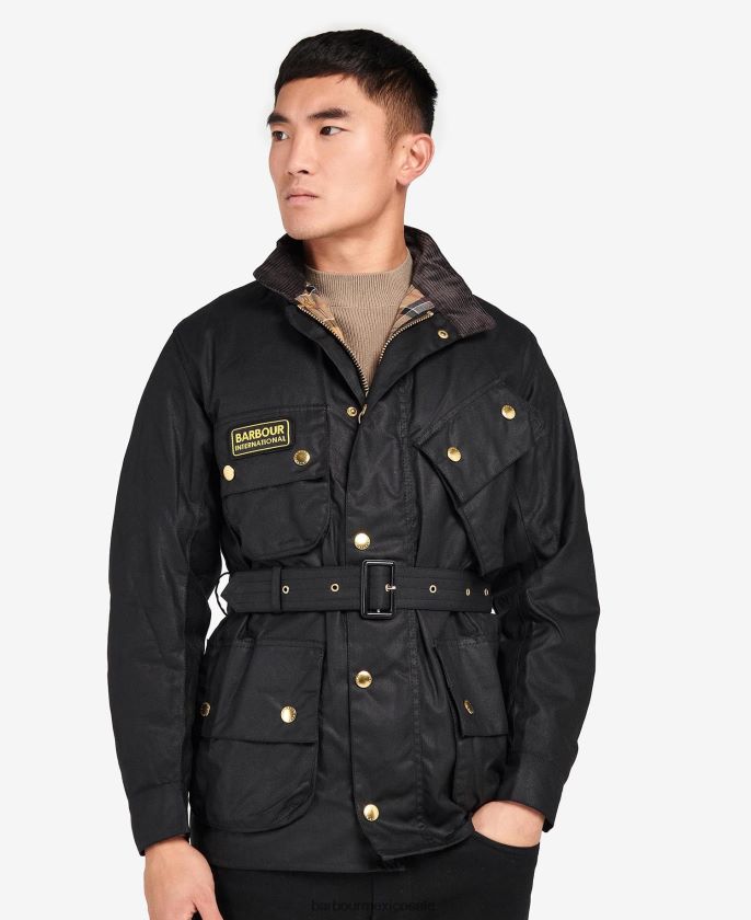 Barbour 8B6RFZ7 ropa negro hombres chaqueta encerada original