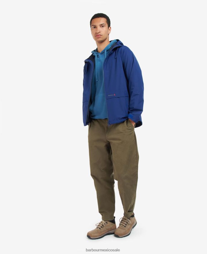 Barbour 8B6RFZ180 ropa azul tinta hombres chaqueta impermeable con bolsillos