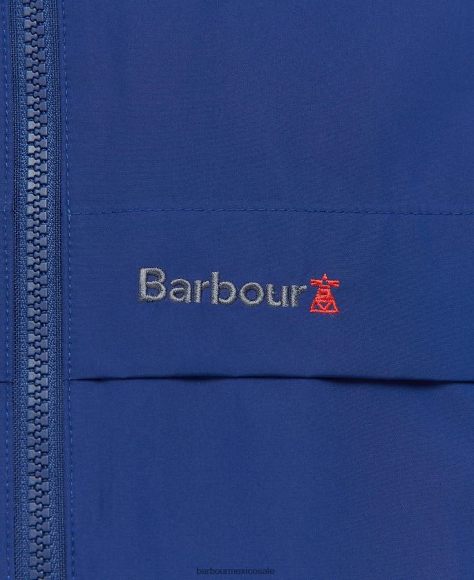 Barbour 8B6RFZ180 ropa azul tinta hombres chaqueta impermeable con bolsillos
