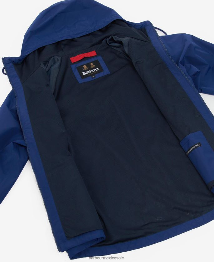 Barbour 8B6RFZ180 ropa azul tinta hombres chaqueta impermeable con bolsillos