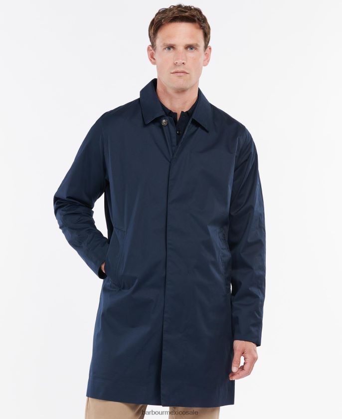 Barbour 8B6RFZ186 ropa vestido negro hombres chamarra mac ligera rokig