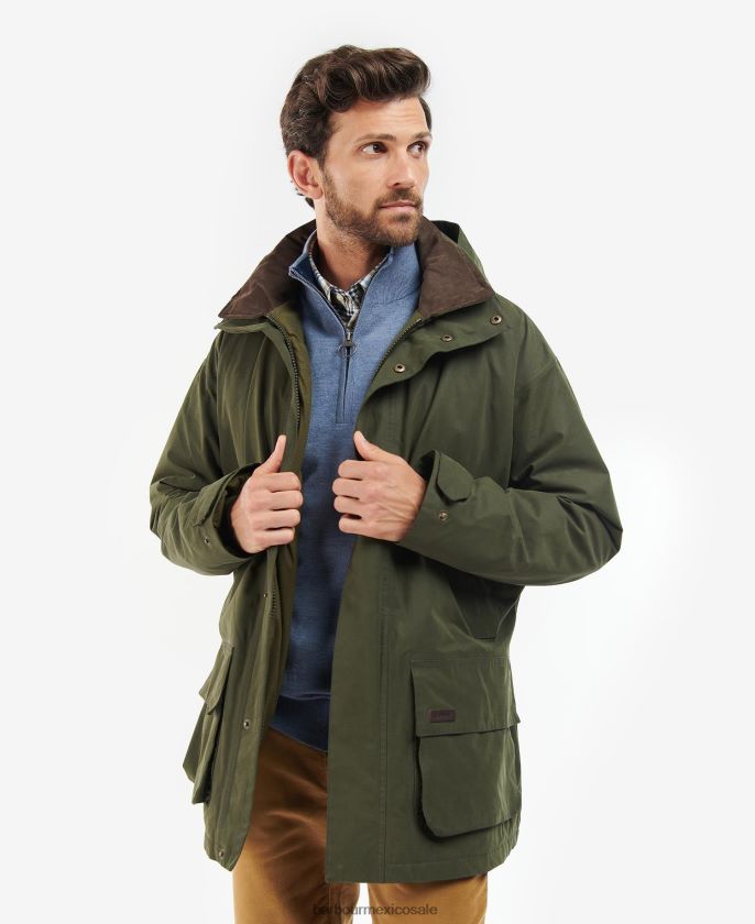 Barbour 8B6RFZ187 ropa aceituna hombres chaqueta beaconsfield
