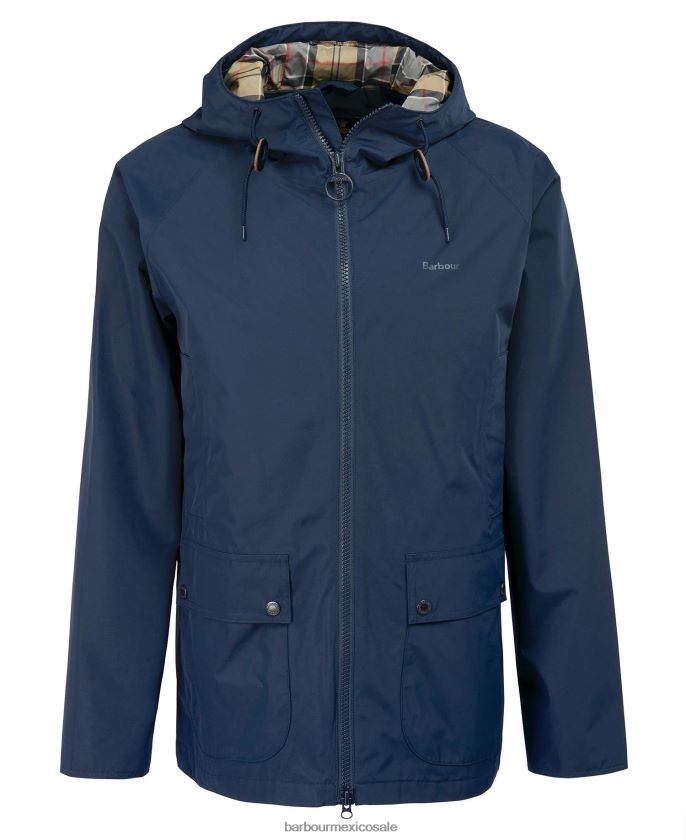 Barbour 8B6RFZ188 ropa azul marino/vestido hombres chamarra impermeable con capucha