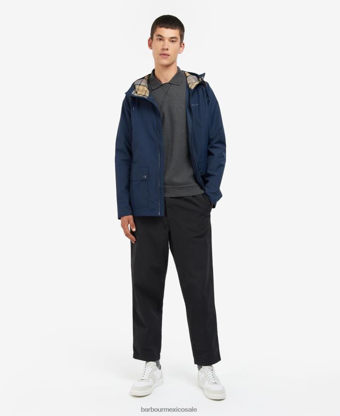Barbour 8B6RFZ188 ropa azul marino/vestido hombres chamarra impermeable con capucha