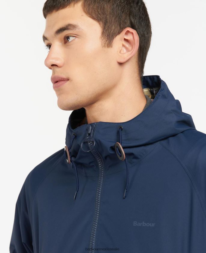 Barbour 8B6RFZ188 ropa azul marino/vestido hombres chamarra impermeable con capucha