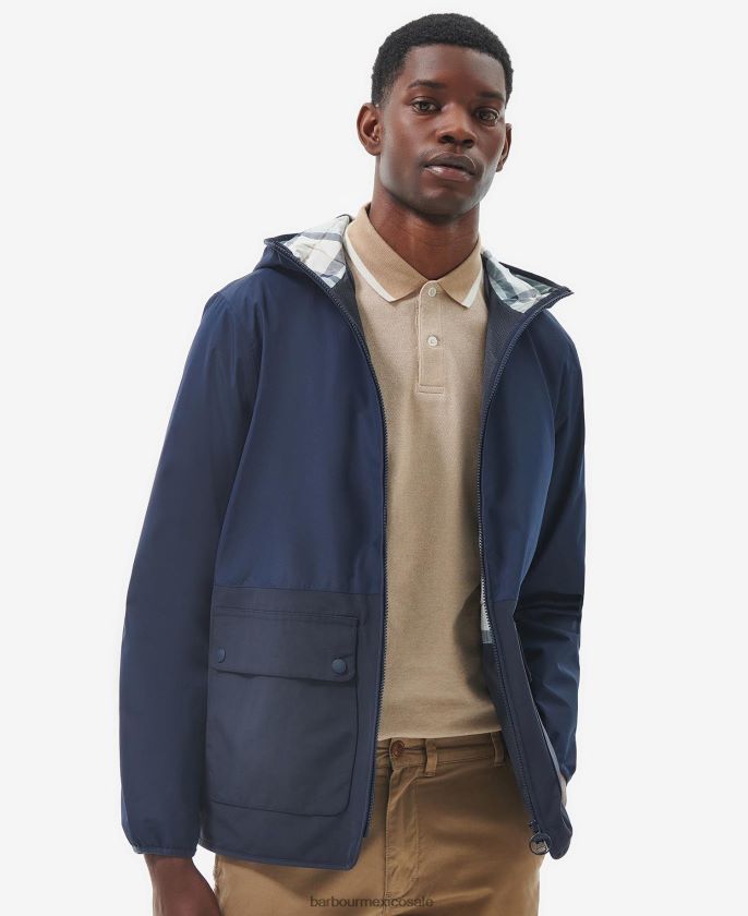 Barbour 8B6RFZ189 ropa azul marino clásico hombres chaqueta impermeable kennet