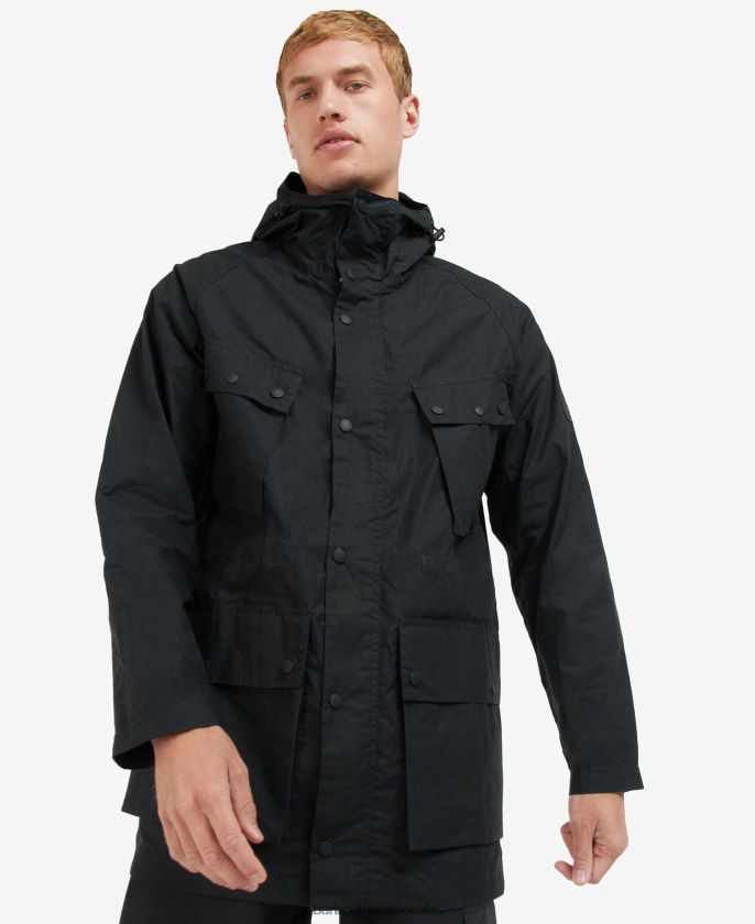 Barbour 8B6RFZ176 ropa negro clásico hombres abrigo parka informal