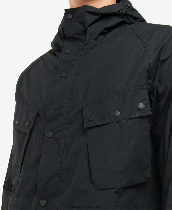 Barbour 8B6RFZ176 ropa negro clásico hombres abrigo parka informal