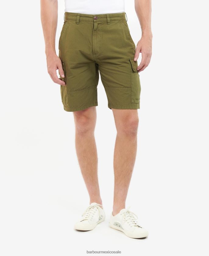Barbour 8B6RFZ1159 ropa hiedra verde hombres shorts cargo esenciales de ripstop