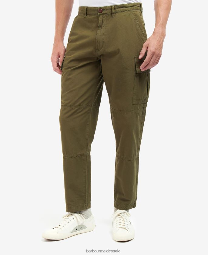 Barbour 8B6RFZ1183 ropa hiedra verde hombres pantalones cargo esenciales de ripstop