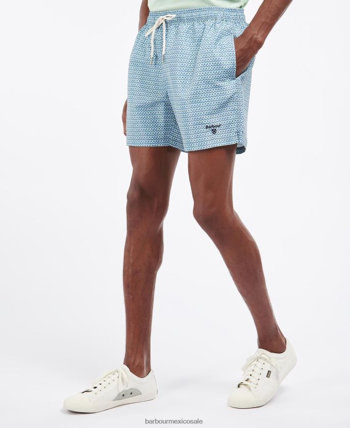 Barbour 8B6RFZ1187 ropa Armada hombres shorts de playa con motivo geométrico