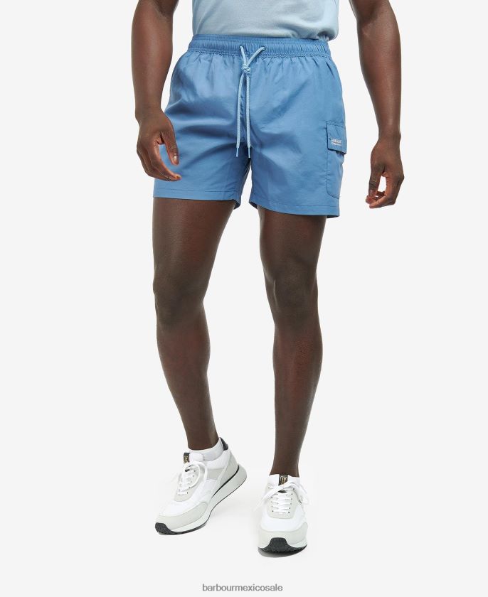 Barbour 8B6RFZ1192 ropa horizonte azul hombres shorts de baño con bolsillo