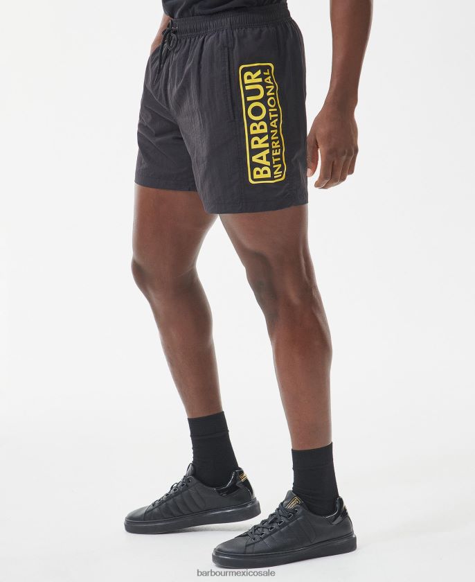 Barbour 8B6RFZ1193 ropa azul puro hombres shorts de playa con logo grande