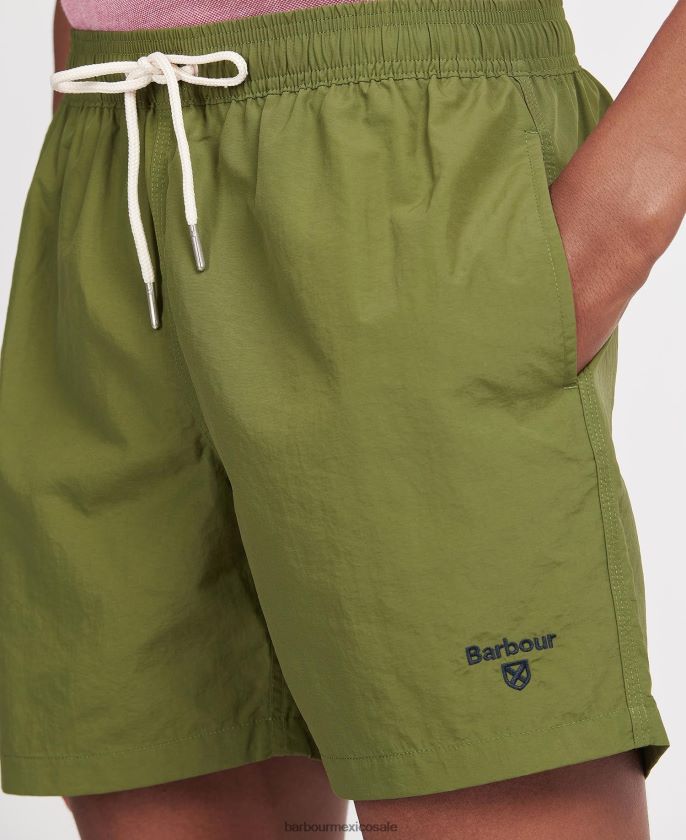 Barbour 8B6RFZ1194 ropa aceituna hombres shorts de playa de 5'' con logo esencial