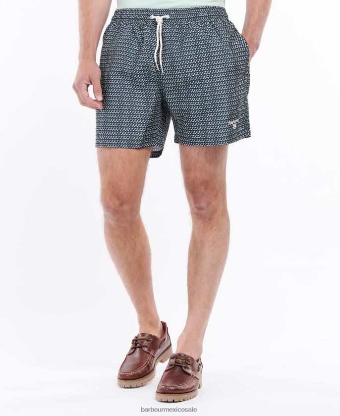 Barbour 8B6RFZ1201 ropa Armada hombres shorts de playa con motivo geométrico