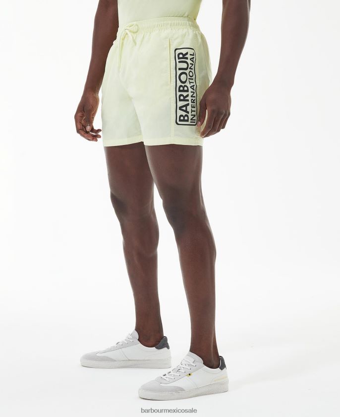 Barbour 8B6RFZ1214 ropa neblina amarilla hombres shorts de playa con logo grande