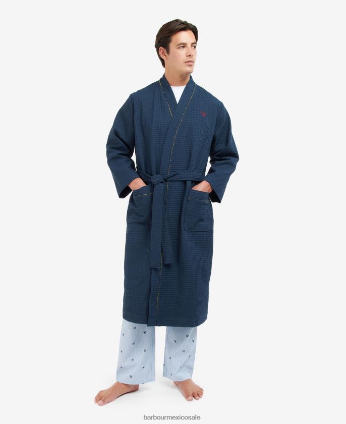 Barbour 8B6RFZ1238 ropa azul marino clásico hombres túnica de noche de hadriano