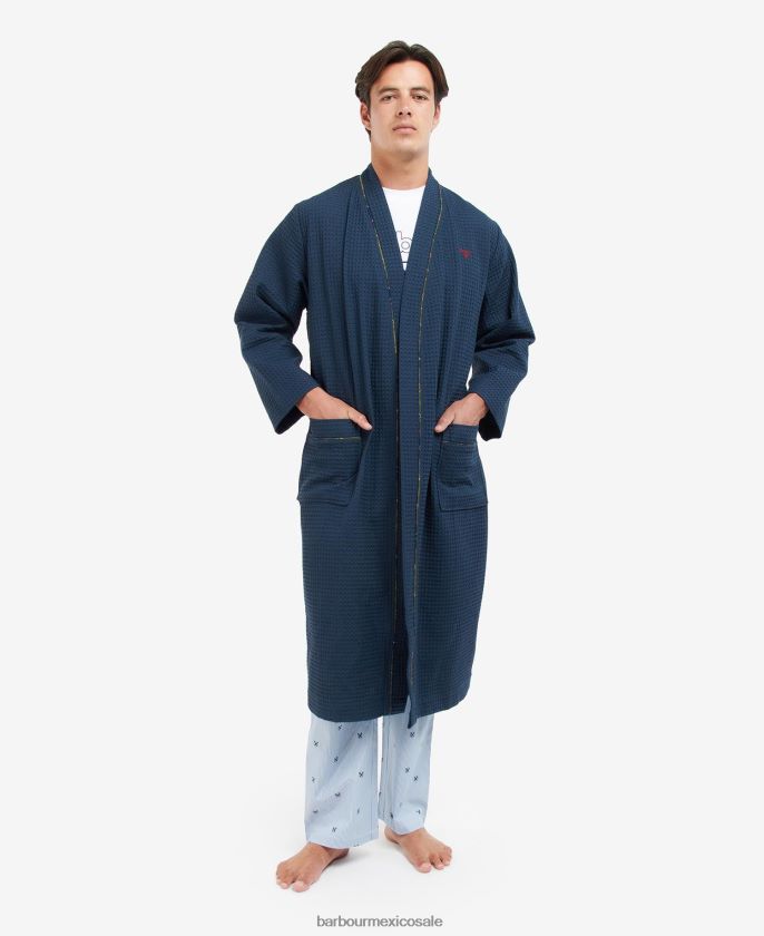 Barbour 8B6RFZ1238 ropa azul marino clásico hombres túnica de noche de hadriano