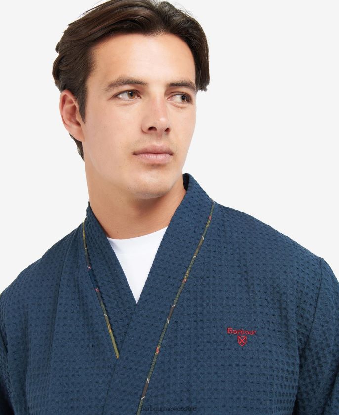 Barbour 8B6RFZ1238 ropa azul marino clásico hombres túnica de noche de hadriano