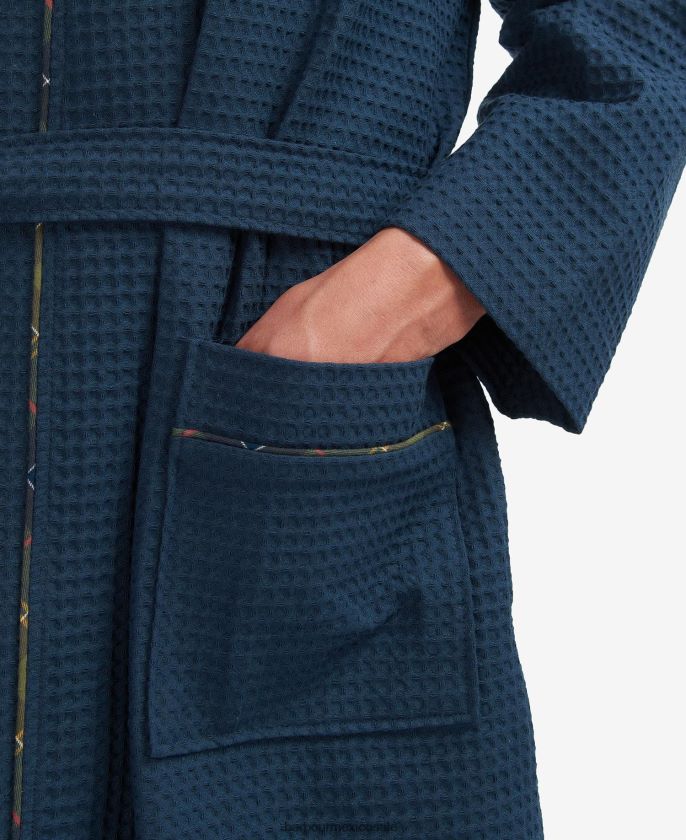 Barbour 8B6RFZ1238 ropa azul marino clásico hombres túnica de noche de hadriano