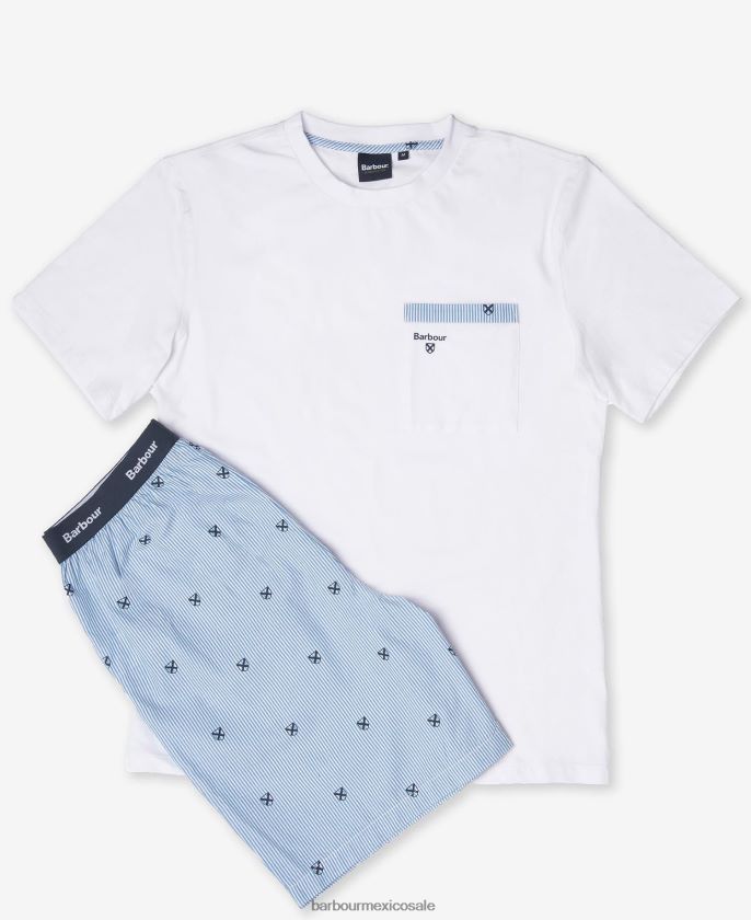 Barbour 8B6RFZ1239 ropa azul clásico hombres conjunto de pijama hilson