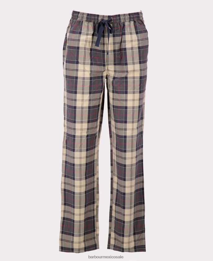 Barbour 8B6RFZ1242 ropa tartán azul marino de verano hombres pijama carlisle