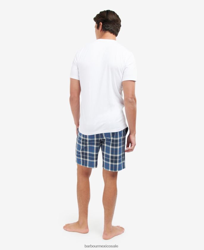 Barbour 8B6RFZ1243 ropa tartán azul marino de verano hombres conjunto pijama bailes