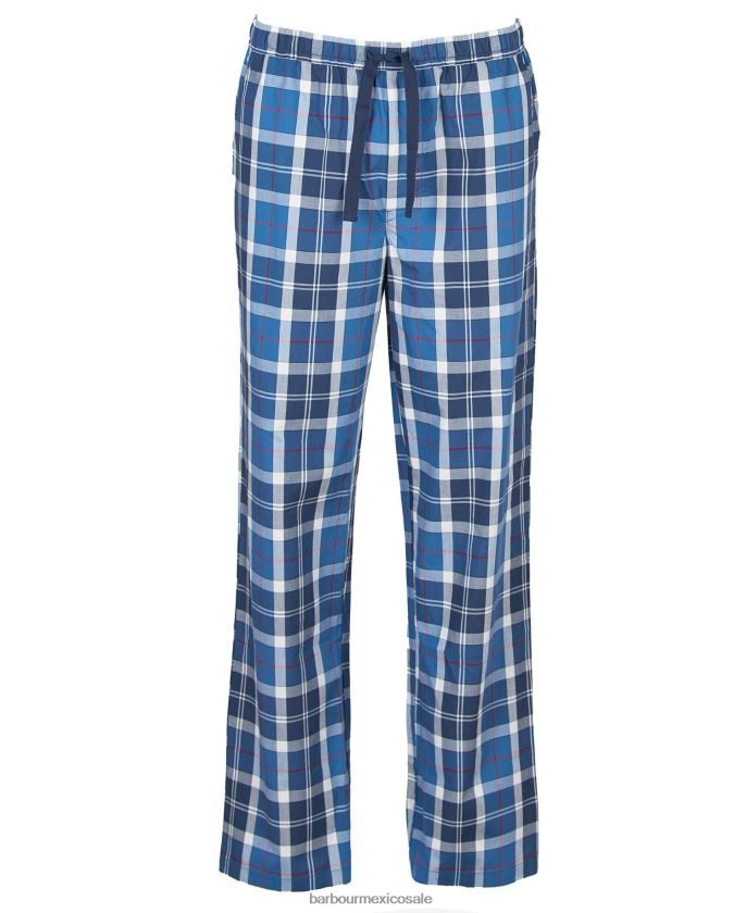 Barbour 8B6RFZ1244 ropa tartán azul marino de verano hombres pijama carlisle