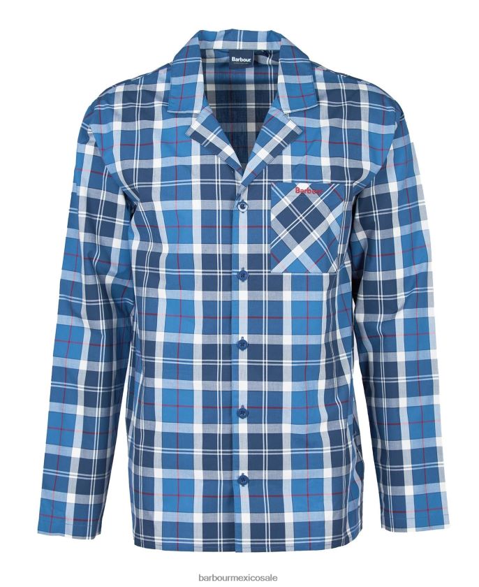 Barbour 8B6RFZ1244 ropa tartán azul marino de verano hombres pijama carlisle