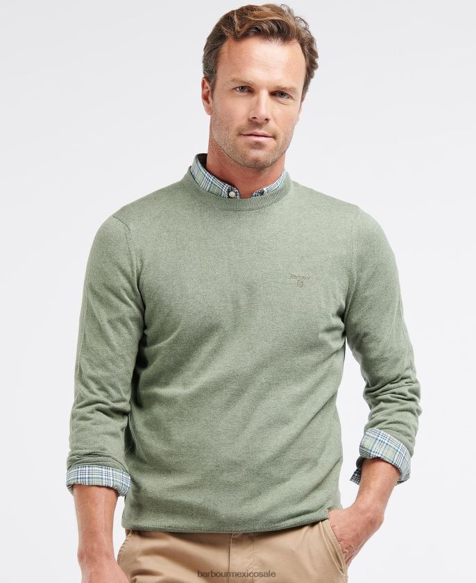 Barbour 8B6RFZ1074 ropa azul brillante hombres tripulación de algodón ligero