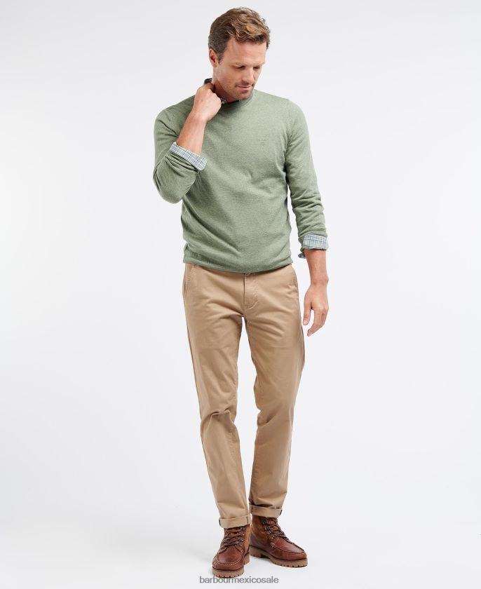 Barbour 8B6RFZ1074 ropa azul brillante hombres tripulación de algodón ligero