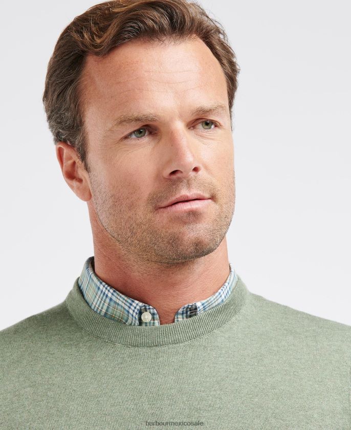 Barbour 8B6RFZ1074 ropa azul brillante hombres tripulación de algodón ligero