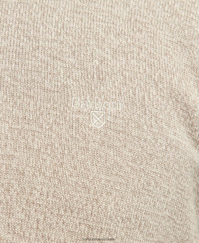 Barbour 8B6RFZ1077 ropa oliva marga hombres jersey de punto con media cremallera