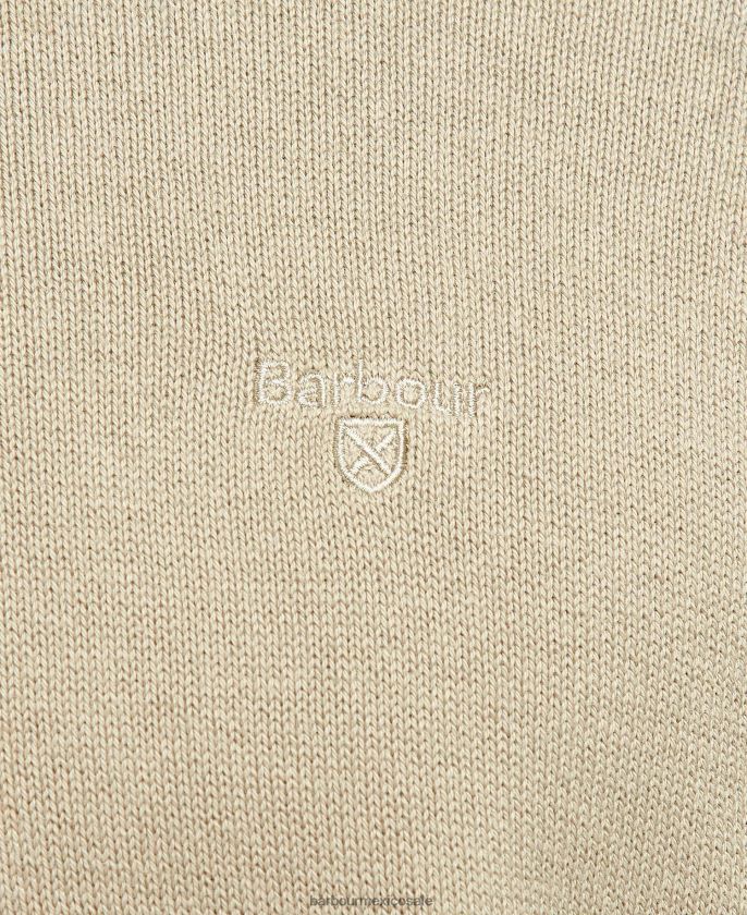 Barbour 8B6RFZ1078 ropa gris marga hombres jersey de algodón con media cremallera